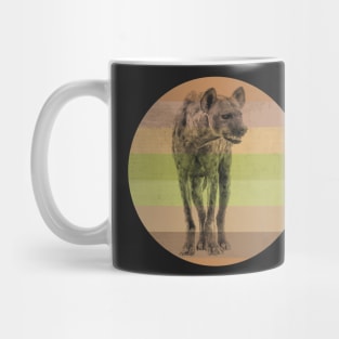 Hyena on Retro-style Sunset in Colors of Africa Mug